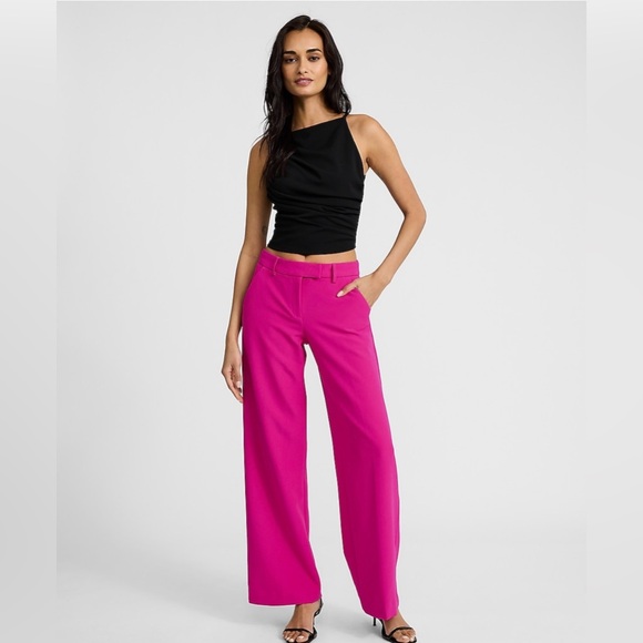 Express Pink Mid Rise Editor Trousers - Picture 5 of 8